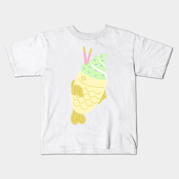 Taiyaki Ice Cream Kids T-Shirt by maiitsu